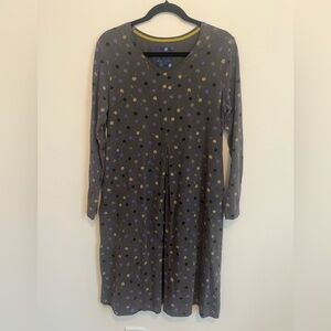 Gudrun Sjoden Edite Cherry Print Gray Dress Size Medium